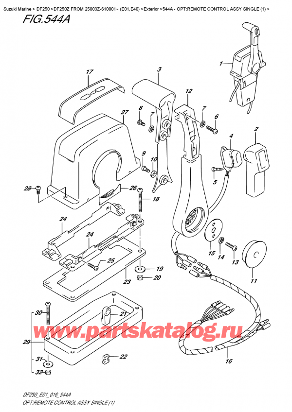   ,   , Suzuki DF250Z X/XX FROM 25003Z-610001~ (E01), Opt:remote  Control  Assy  Single  (1)