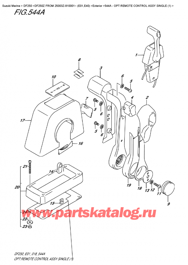 ,   , Suzuki DF250Z X / XX FROM 25003Z-810001~ (E01),    ,  (1) - Opt:remote  Control  Assy  Single  (1)