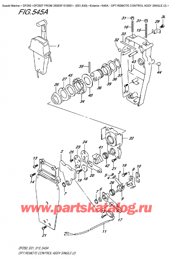  ,   ,  DF250T X/XX FROM 25003F-510001~ (E01), Opt:remote  Control  Assy  Single  (2) -    ,  (2)