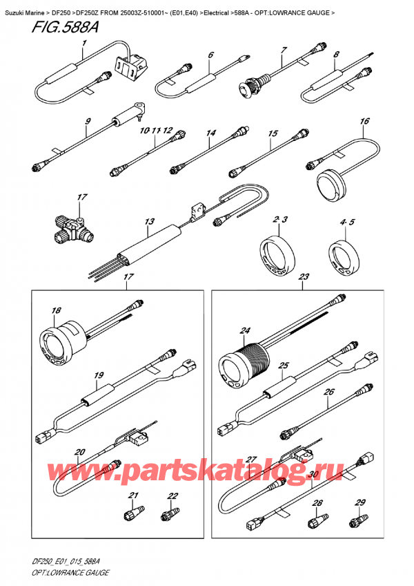 ��������� ��������, �� ��������� ���������, Suzuki DF250Z X/XX FROM 25003Z-510001~ (E01), �����: ������� Lowrance