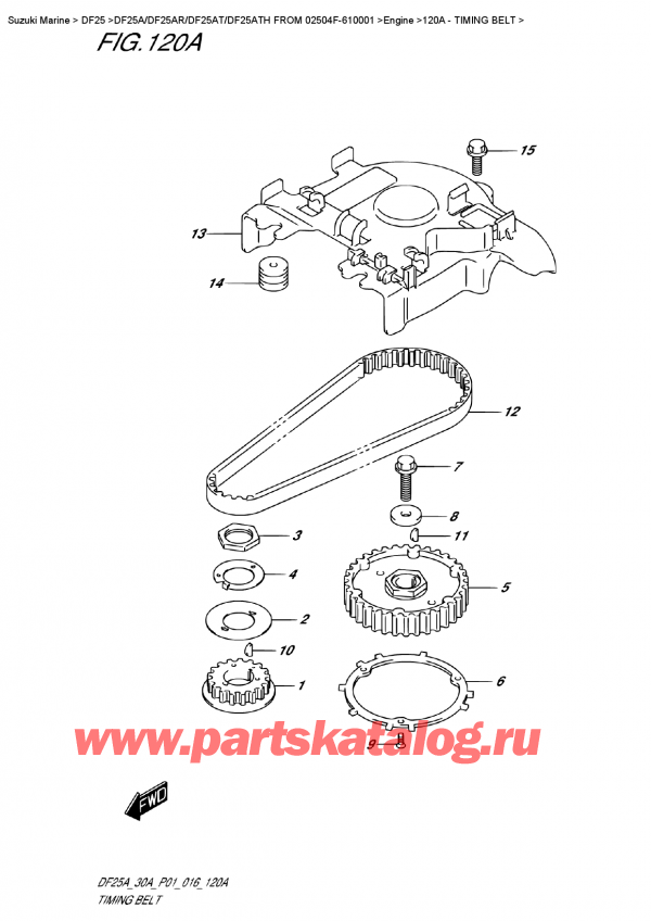  ,  , Suzuki DF25AR S/L FROM 02504F-610001  ,   / Timing  Belt