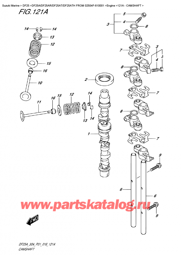   ,   ,  DF25AR S/L FROM 02504F-610001    2016 ,   - Camshaft
