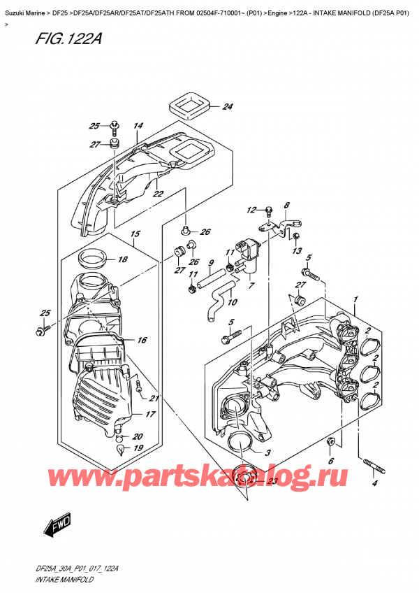 ,   , Suzuki DF25A S FROM 02504F-710001~ (P01)  ,   (Df25A P01)