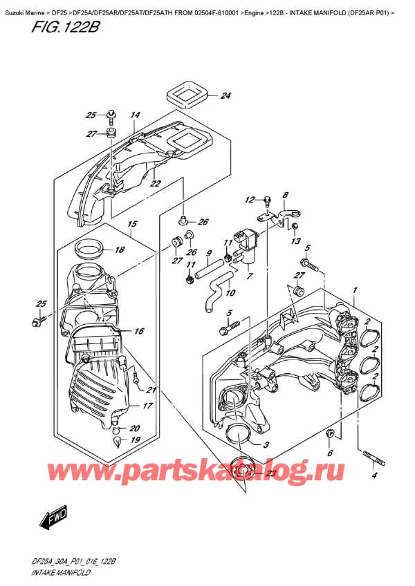  ,   , Suzuki DF25AR S/L FROM 02504F-610001    2016 ,   (Df25Ar P01)