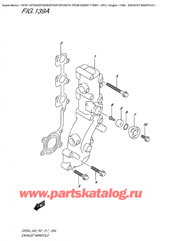 ,  , SUZUKI DF25A S FROM 02504F-710001~ (P01)    2017 , Exhaust  Manifold