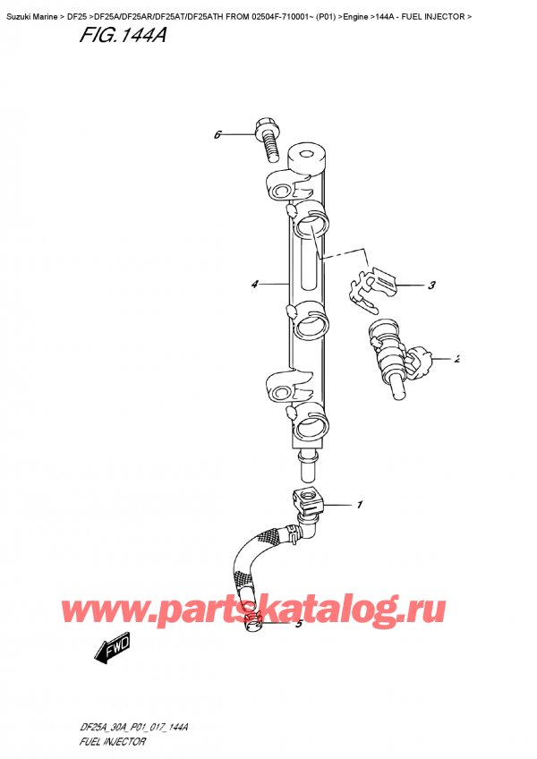  ,    , SUZUKI DF25A S FROM 02504F-710001~ (P01)  , Fuel  Injector -  