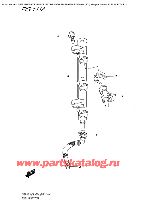  ,   , Suzuki DF25A RS FROM 02504F-710001~ (P01)    2017 , Fuel  Injector