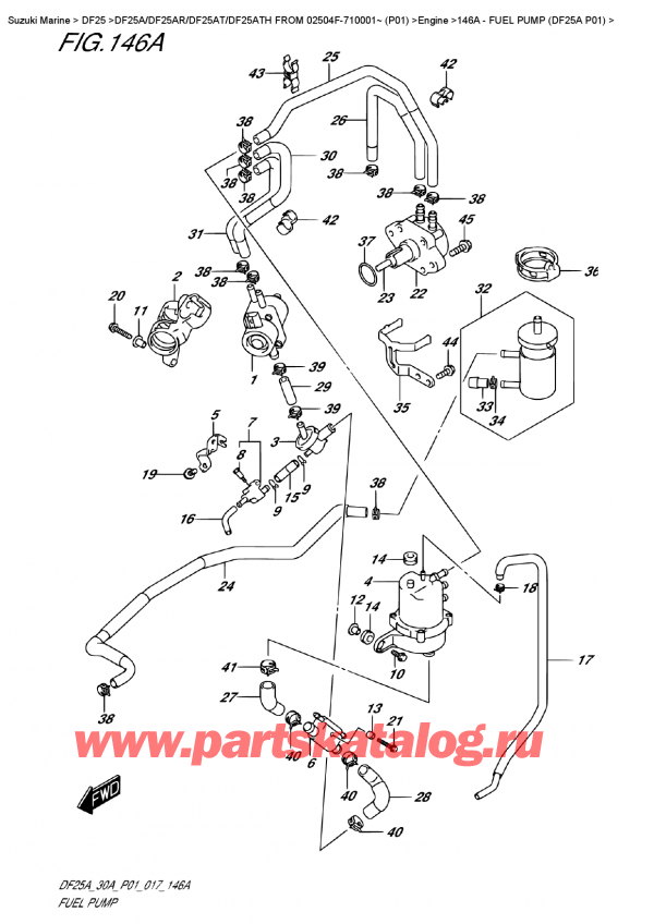 ,    , Suzuki DF25A S FROM 02504F-710001~ (P01)  , Fuel  Pump  (Df25A  P01) -   (Df25A P01)