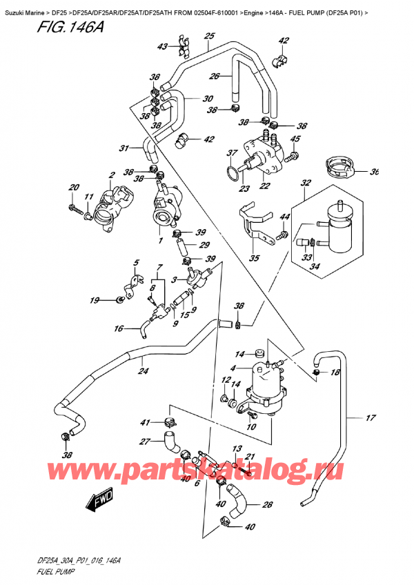 ������ �������������, �� ��������� ���������, Suzuki DF25A S/L FROM 02504F-610001  , ��������� ����� (Df25A P01)