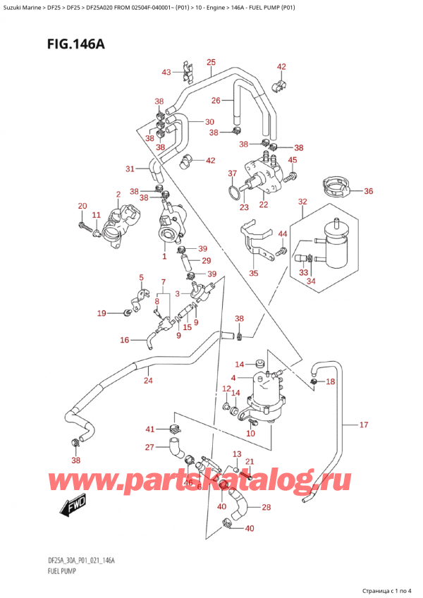  ,   , Suzuki Suzuki DF25A S FROM 02504F-040001~ (P01 020)  2020 ,   (P01)