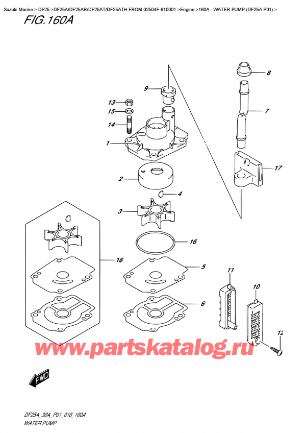  ,   , Suzuki DF25A S/L FROM 02504F-610001  ,   (Df25A P01)