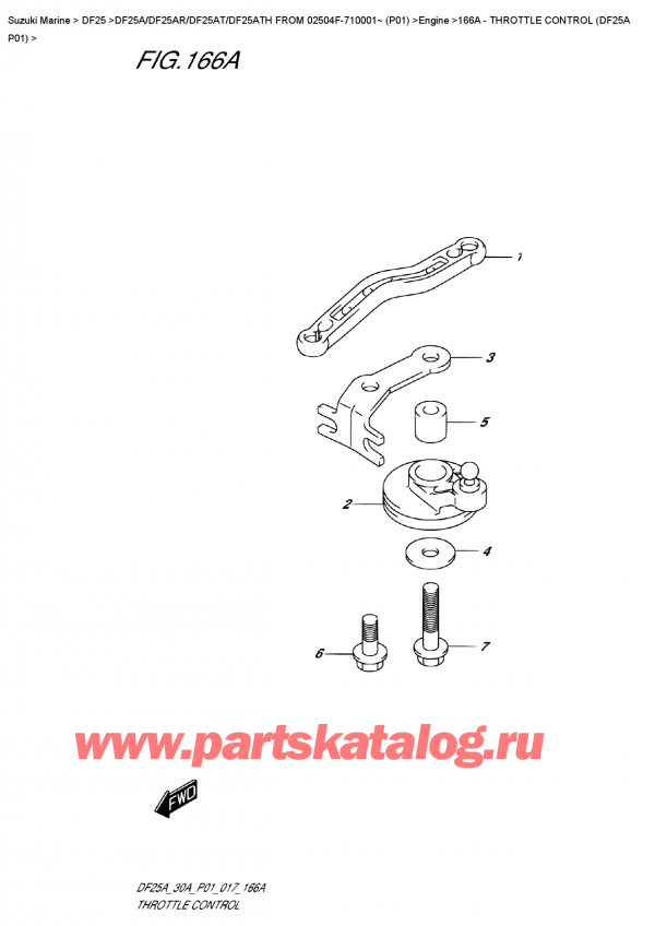  ,   , SUZUKI DF25A S FROM 02504F-710001~ (P01)  , Throttle  Control  (Df25A  P01)