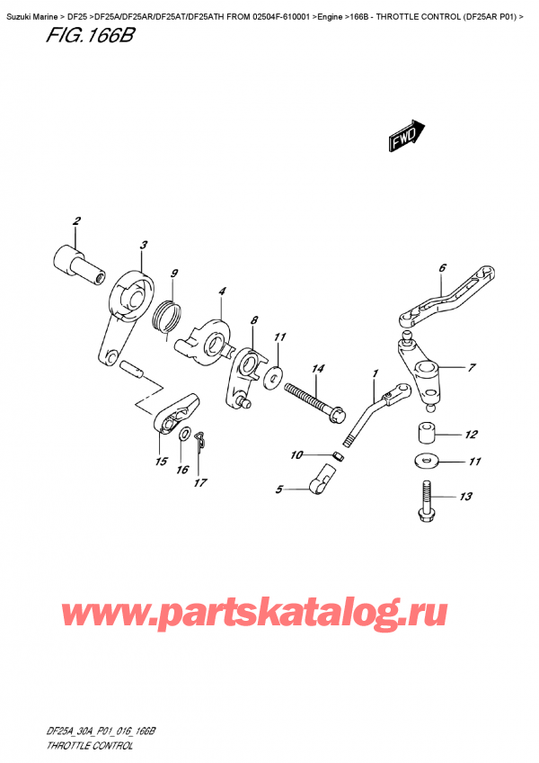   ,    ,  DF25AR S/L FROM 02504F-610001    2016 ,   (Df25Ar P01) - Throttle  Control  (Df25Ar  P01)