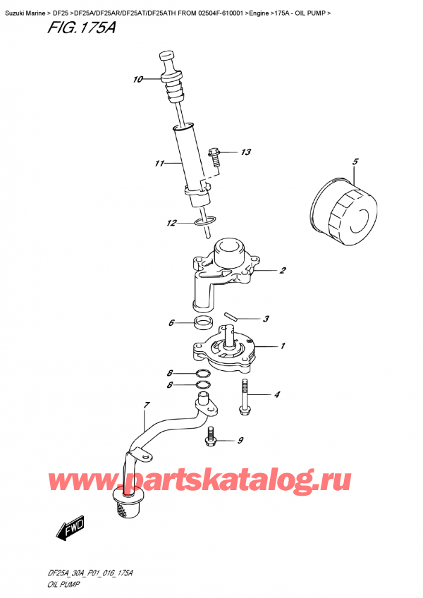  ,   , Suzuki DF25A S/L FROM 02504F-610001    2016 , Oil  Pump /  