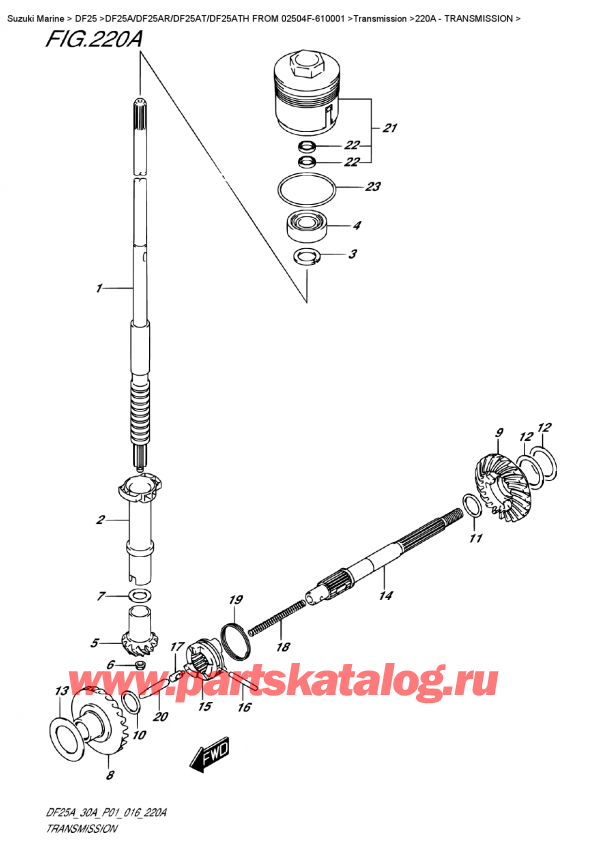,   , SUZUKI DF25A S/L FROM 02504F-610001    2016 , Transmission / 