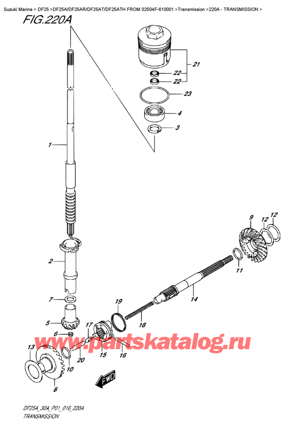  ,  , Suzuki DF25A S/L FROM 02504F-610001  , Transmission - 