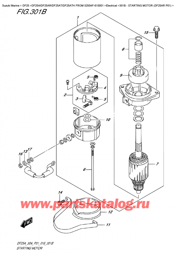   ,   , SUZUKI DF25AR S/L FROM 02504F-610001    2016 ,   (Df25Ar P01)