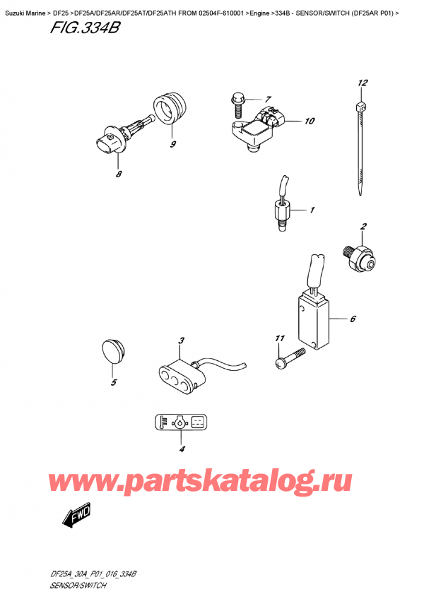   ,   , Suzuki DF25AR S/L FROM 02504F-610001    2016 , Sensor/switch  (Df25Ar  P01)
