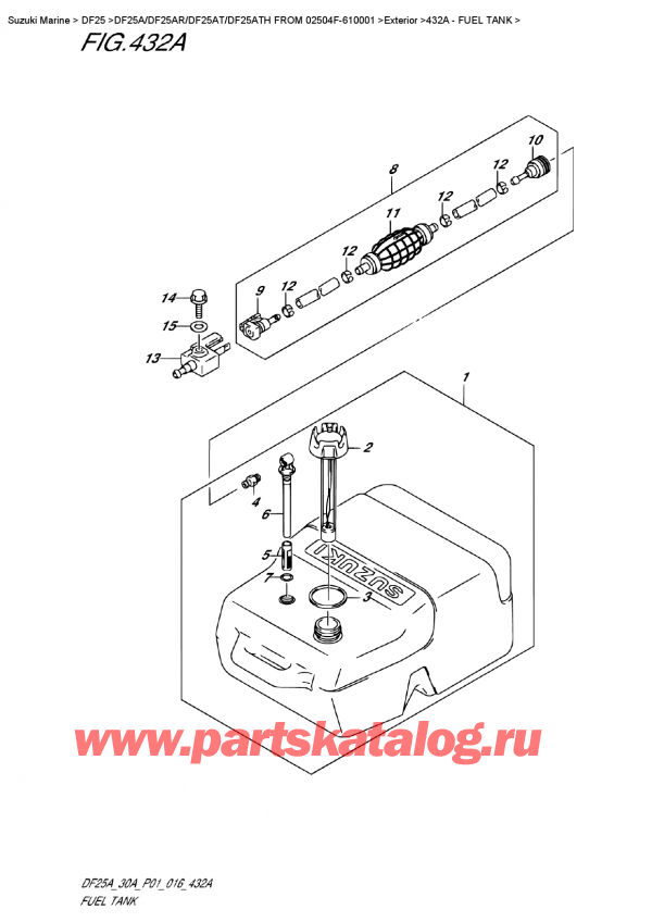  ,   , SUZUKI DF25AR S/L FROM 02504F-610001    2016 ,   / Fuel  Tank