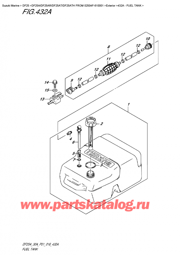,   , Suzuki DF25A S/L FROM 02504F-610001  ,  