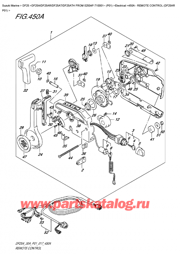   ,   , Suzuki DF25A RS FROM 02504F-710001~ (P01)    2017 ,   (Df25Ar P01) / Remote  Control  (Df25Ar  P01)