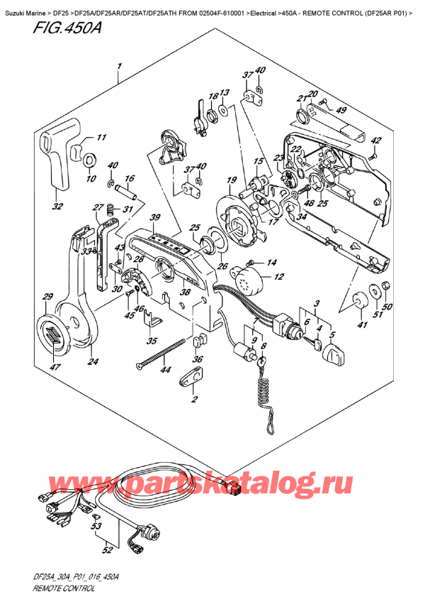  , , Suzuki DF25AR S/L FROM 02504F-610001    2016 , Remote  Control  (Df25Ar  P01)