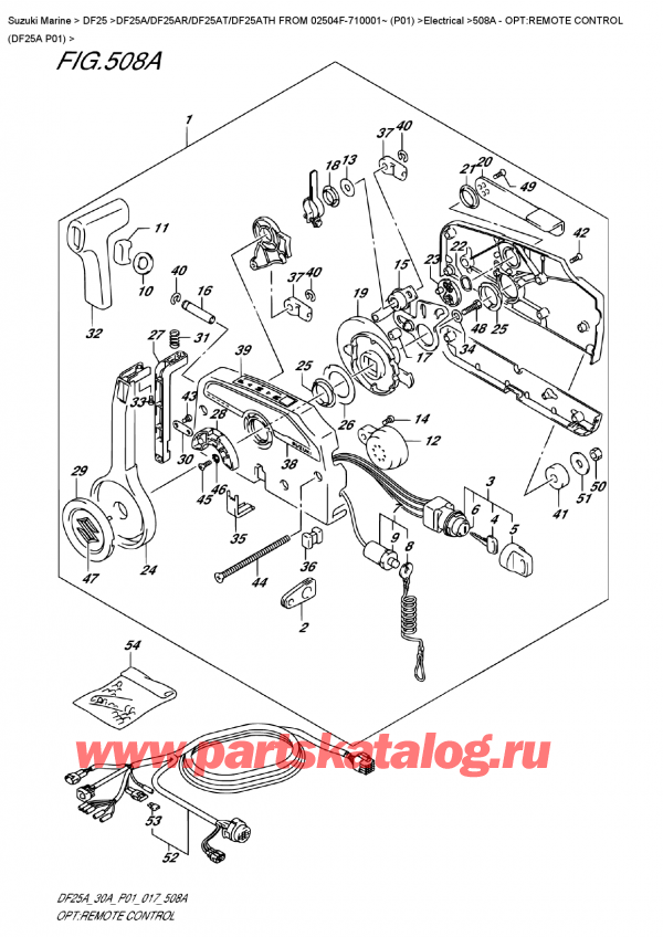 ��������� ��������, �� �������� �����, SUZUKI DF25A S FROM 02504F-710001~ (P01)   ������ 2017 ����, Opt:remote  Control  (Df25A  P01) / �����: ������������� ���������� (Df25A P01)