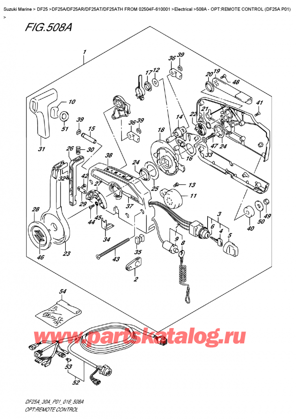  ,   , Suzuki DF25A S/L FROM 02504F-610001  , :   (Df25A P01) / Opt:remote  Control  (Df25A  P01)