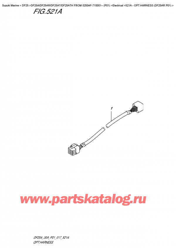  ,   , Suzuki DF25A RS FROM 02504F-710001~ (P01)    2017 , Opt:harness (Df25Ar P01) - :   (Df25Ar P01)