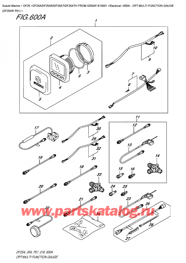  ,   ,  DF25AR S/L FROM 02504F-610001  , Opt:multi  Function  Gauge  (Df25Ar  P01) / : multi Function Gauge (Df25Ar P01)