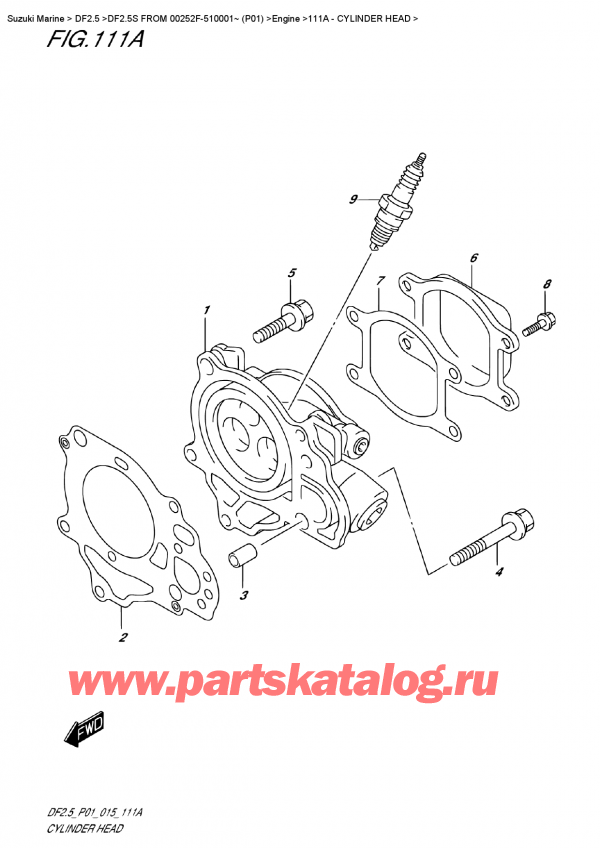  ,   , SUZUKI DF2.5S FROM 00252F-510001~ (P01),    / Cylinder  Head