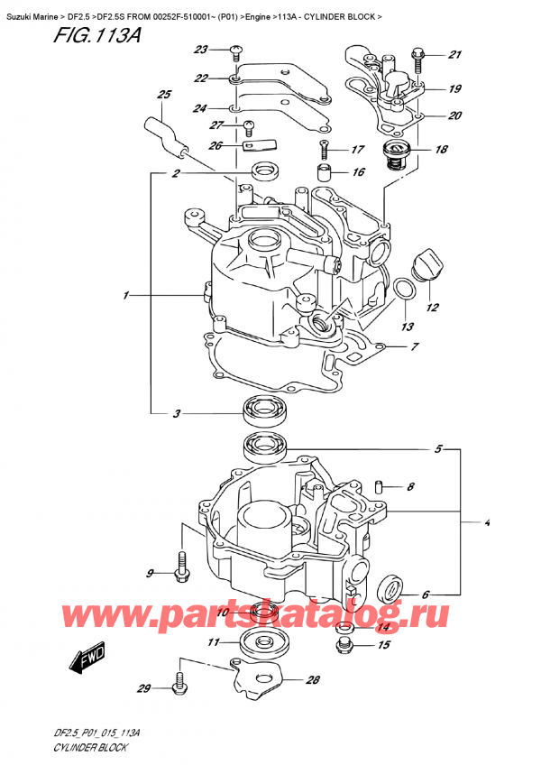 ,   , Suzuki DF2.5S FROM 00252F-510001~ (P01), Cylinder  Block