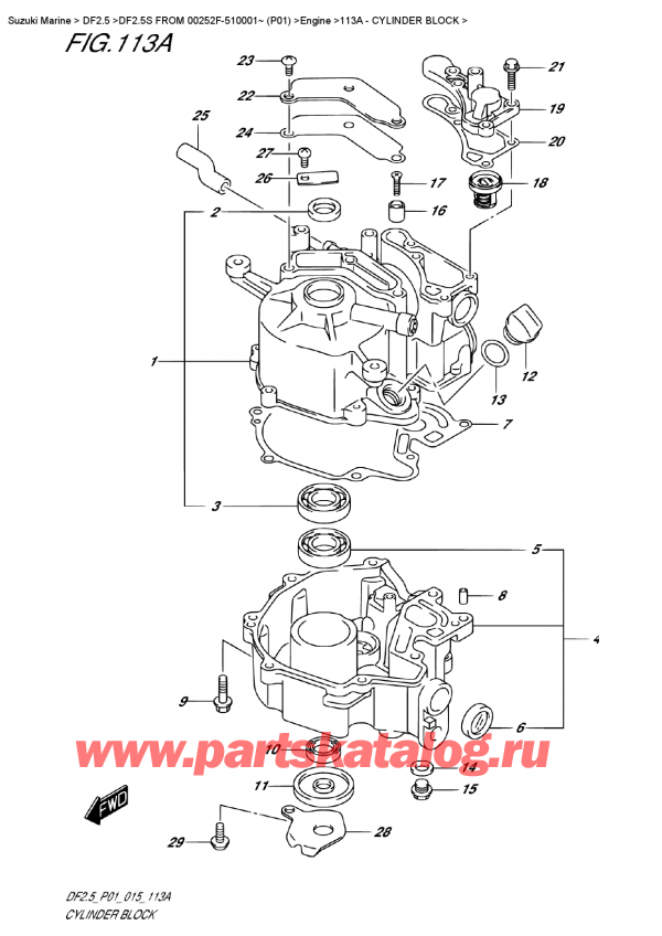 ,   , SUZUKI DF2.5S FROM 00252F-510001~ (P01), Cylinder  Block