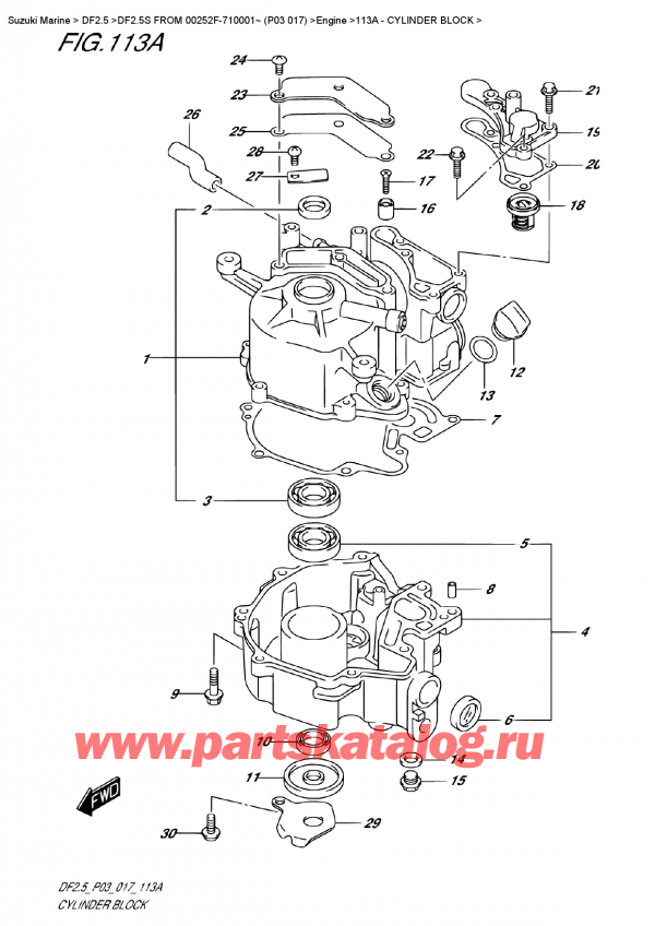 ,  , Suzuki DF2.5S  FROM 00252F-710001~ (P03 017)   2017 , Cylinder Block