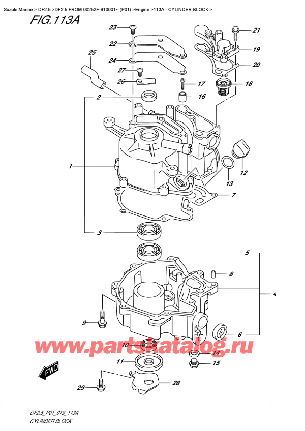 ,   , Suzuki DF2.5S FROM 00252F-910001~ (P01)  2019 , Cylinder  Block