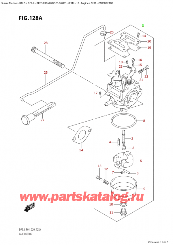  ,   , Suzuki  DF2.5M1 FROM 00252F-140001~ (P01)   2021 , Carburetor - 