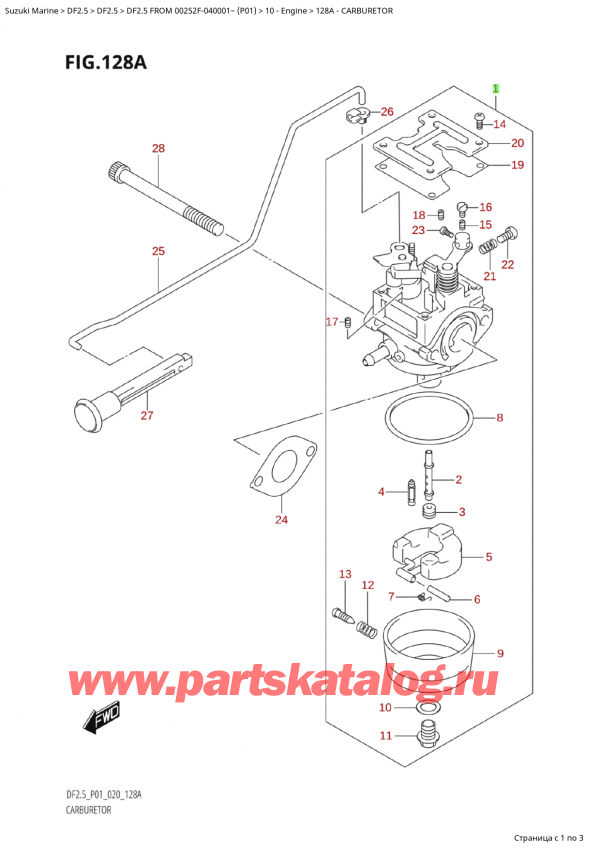 ,   , Suzuki  DF2.5M1 FROM 00252F-140001~ (P01) , Carburetor