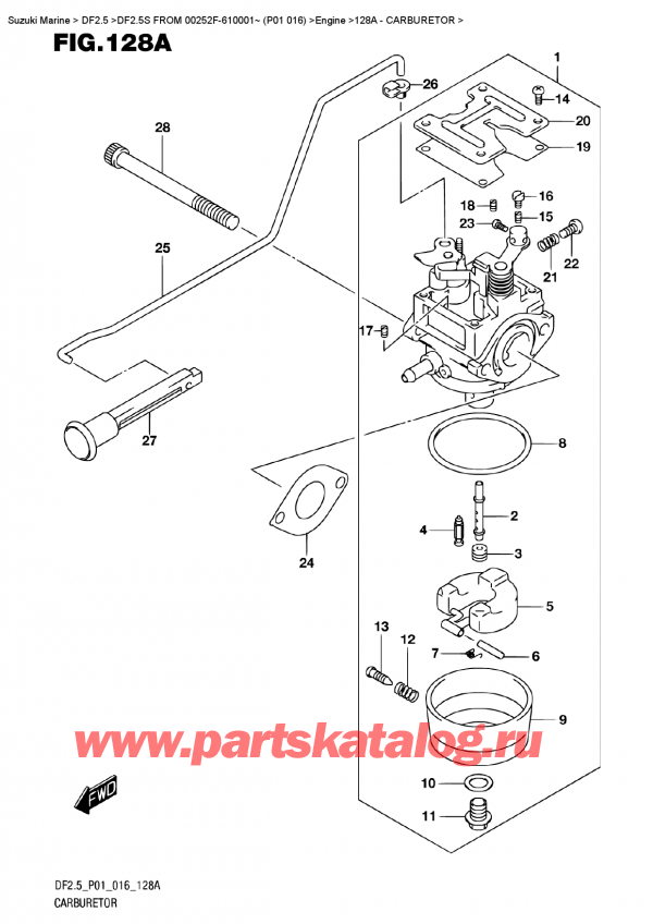  ,   , Suzuki DF2.5S FROM 00252F-610001~ (P01 016)   2016 , Carburetor