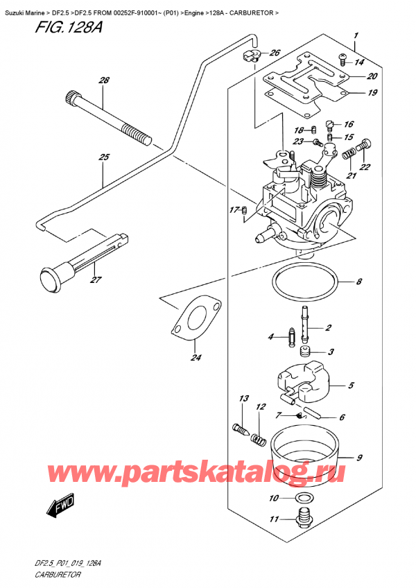 ,    , Suzuki DF2.5S FROM 00252F-910001~ (P01)  2019 , Carburetor / 