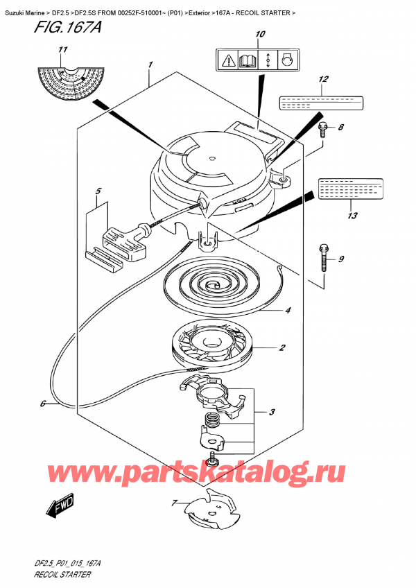  ,   , Suzuki DF2.5S FROM 00252F-510001~ (P01)  2015 ,  