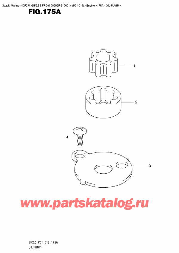 ,   , SUZUKI DF2.5S FROM 00252F-610001~ (P01 016)   2016 , Oil Pump