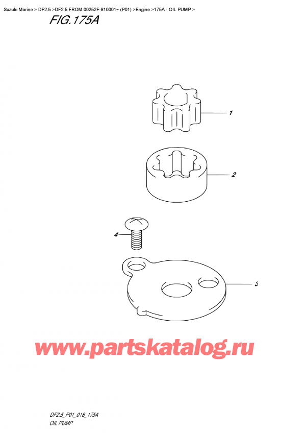  ,    , Suzuki DF2.5 S FROM 00252F-810001~ (P01)  2018 , Oil  Pump /  