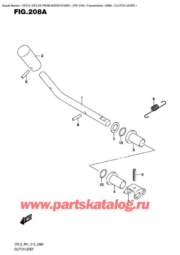  ,    , SUZUKI DF2.5S FROM 00252F-610001~ (P01 016)   2016 , Clutch Lever -  