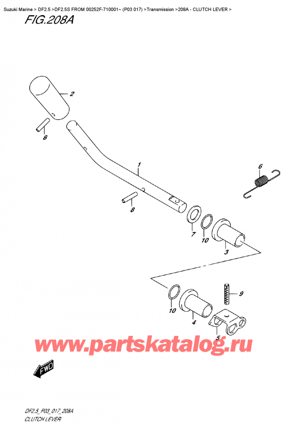  ,   , Suzuki DF2.5S  FROM 00252F-710001~ (P03 017) , Clutch Lever /  