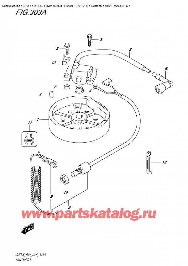   ,   , Suzuki DF2.5S FROM 00252F-510001~ (P01 015)   2015 , Magneto / 