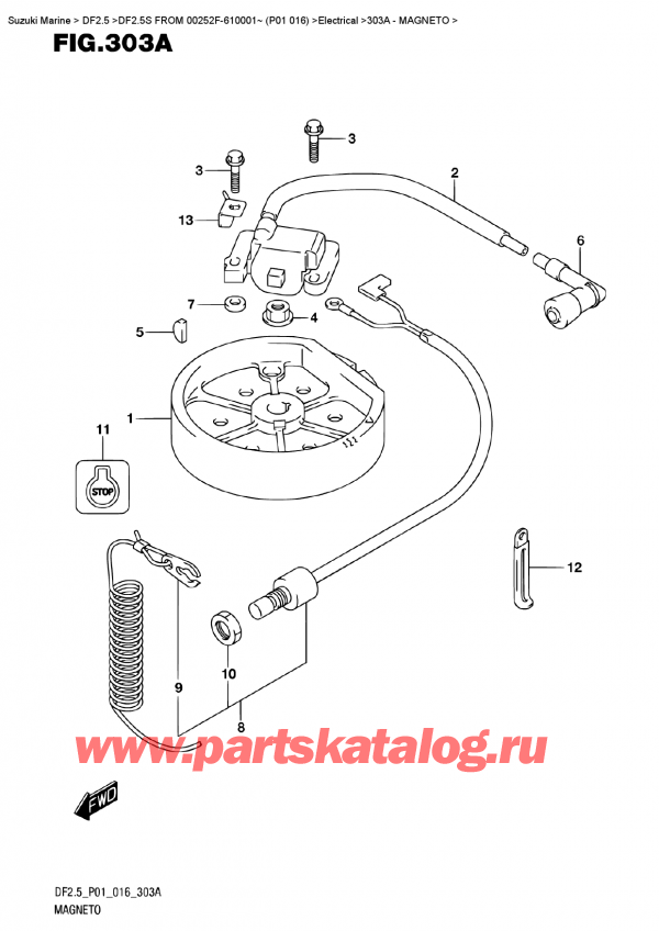   ,   , Suzuki DF2.5S FROM 00252F-610001~ (P01 016) , 