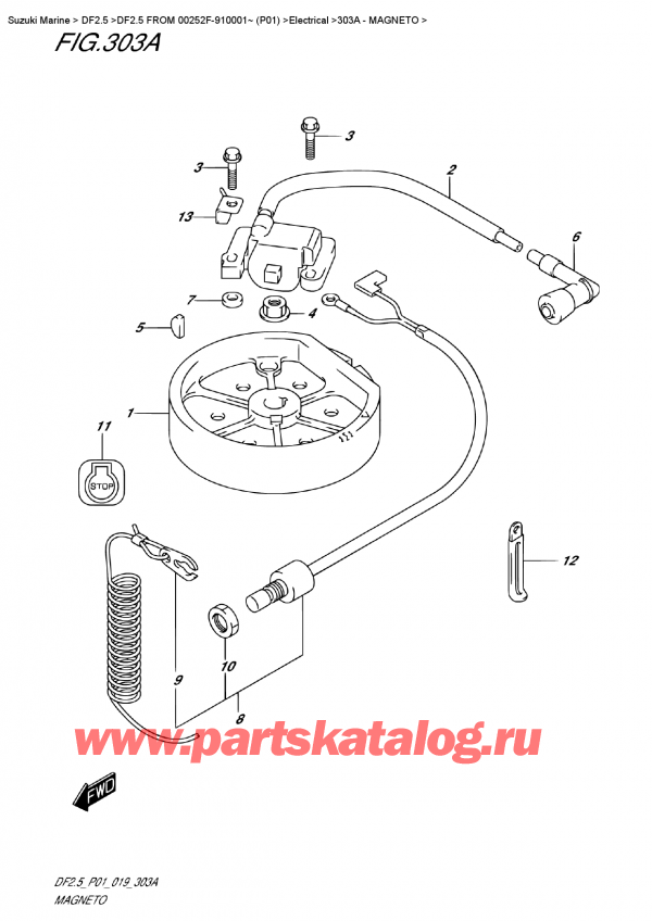,   , SUZUKI DF2.5S FROM 00252F-910001~ (P01)  2019 , Magneto