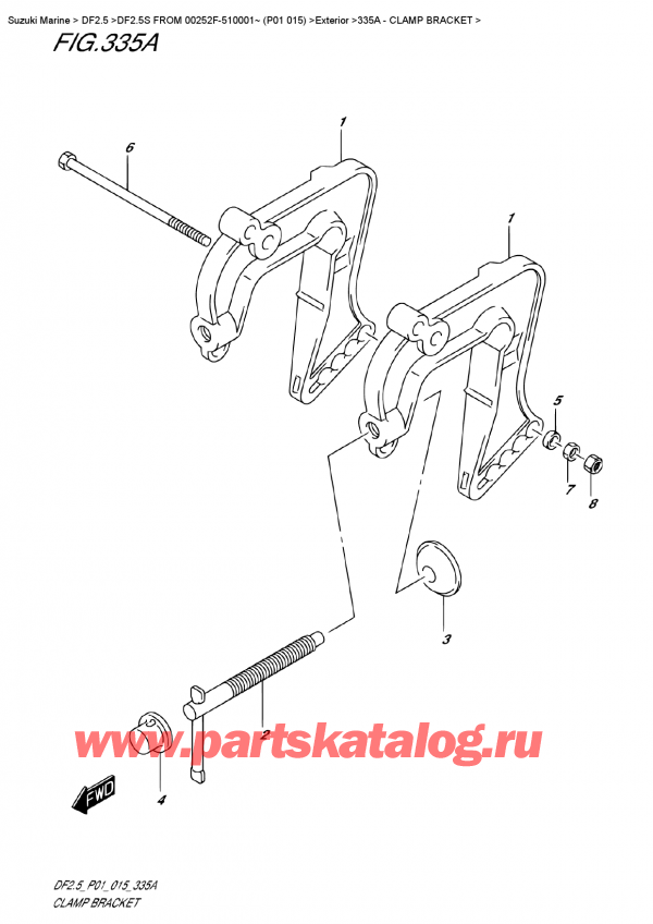  ,   , SUZUKI DF2.5S FROM 00252F-510001~ (P01 015) , Clamp Bracket