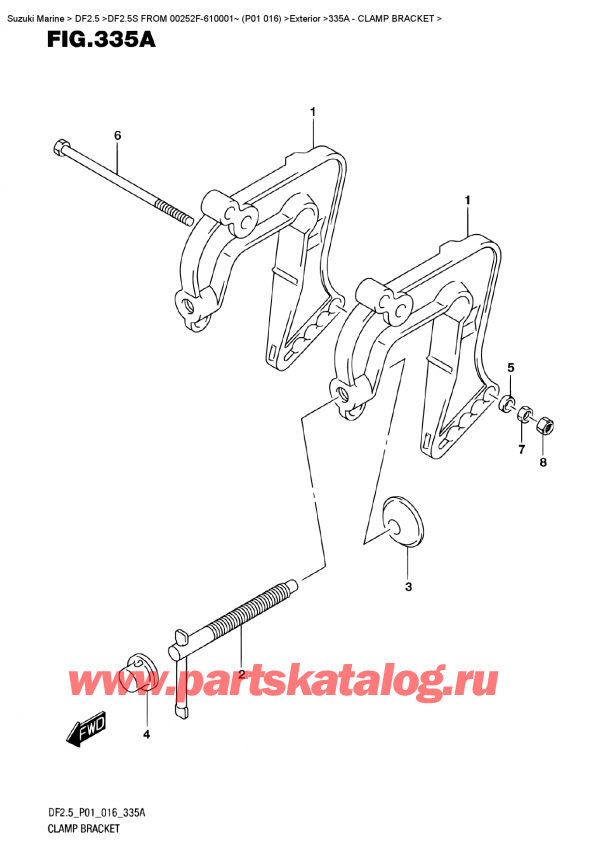  ,   , Suzuki DF2.5S FROM 00252F-610001~ (P01 016) ,   / Clamp Bracket