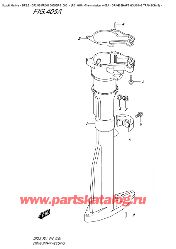  ,  , Suzuki DF2.5S FROM 00252F-510001~ (P01 015) , Drive Shaft Housing Transom (S) /    Transom (S)